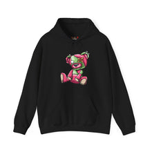 Load image into Gallery viewer, Pink & Green Patched Teddy Bear Hoodie