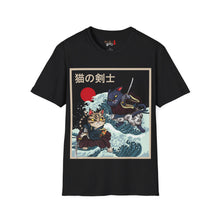 Load image into Gallery viewer, Dueling Samurai Cats Unisex Softstyle T-Shirt