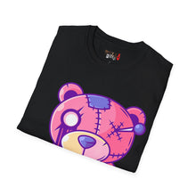 Load image into Gallery viewer, Patchy Pink Heart Teddy Bear Unisex Softstyle T-Shirt