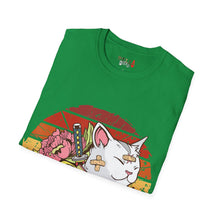 Load image into Gallery viewer, Bandaged Samurai Cat Unisex Softstyle T-Shirt