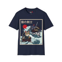 Load image into Gallery viewer, Dueling Samurai Cats Unisex Softstyle T-Shirt