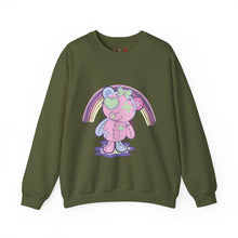Load image into Gallery viewer, Green Heart Eye Teddy Bear Sweatshirt