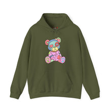 Load image into Gallery viewer, Pink Heart Eye Teddy Bear Hoodie