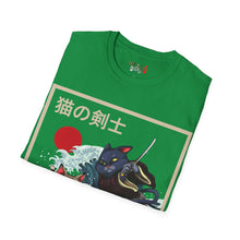 Load image into Gallery viewer, Dueling Samurai Cats Unisex Softstyle T-Shirt