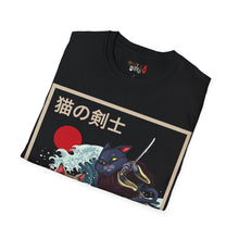 Load image into Gallery viewer, Dueling Samurai Cats Unisex Softstyle T-Shirt