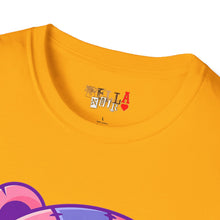 Load image into Gallery viewer, Patchy Pink Heart Teddy Bear Unisex Softstyle T-Shirt