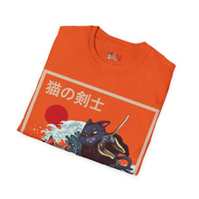 Load image into Gallery viewer, Dueling Samurai Cats Unisex Softstyle T-Shirt