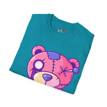 Load image into Gallery viewer, Patchy Pink Heart Teddy Bear Unisex Softstyle T-Shirt