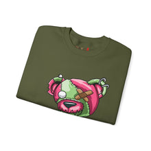 Load image into Gallery viewer, Pink & Green Patched Teddy Bear Sweatshirt
