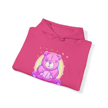 Load image into Gallery viewer, Purple Stitches Teddy Bear Hoodie
