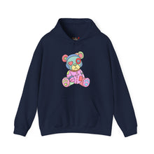 Load image into Gallery viewer, Pink Heart Eye Teddy Bear Hoodie