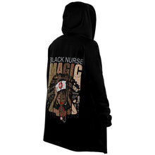 Load image into Gallery viewer, Black Nurse Magic Microfleece Cloak