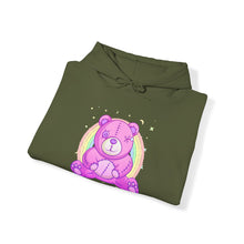 Load image into Gallery viewer, Purple Stitches Teddy Bear Hoodie
