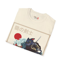 Load image into Gallery viewer, Dueling Samurai Cats Unisex Softstyle T-Shirt