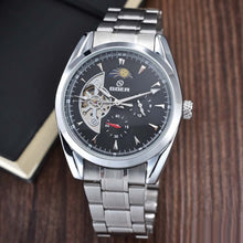 Load image into Gallery viewer, Relogio Masculino Men Tourbillon Watches Stainless Steel Band Automatic Mechanical Wristwatches Moon Phase Small Seconds Watch