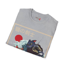 Load image into Gallery viewer, Dueling Samurai Cats Unisex Softstyle T-Shirt
