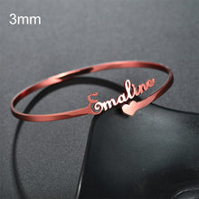 Load image into Gallery viewer, Customized Name Bracelet Personalized Custom Bangles Stainless Steel Jewelry