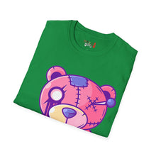 Load image into Gallery viewer, Patchy Pink Heart Teddy Bear Unisex Softstyle T-Shirt