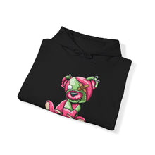 Load image into Gallery viewer, Pink & Green Patched Teddy Bear Hoodie