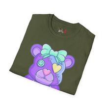 Load image into Gallery viewer, Purple Heart Eye Teddy Bear T-shirt