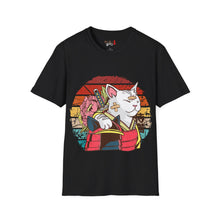 Load image into Gallery viewer, Bandaged Samurai Cat Unisex Softstyle T-Shirt