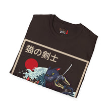 Load image into Gallery viewer, Dueling Samurai Cats Unisex Softstyle T-Shirt