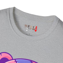 Load image into Gallery viewer, Patchy Pink Heart Teddy Bear Unisex Softstyle T-Shirt