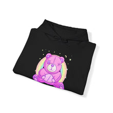 Load image into Gallery viewer, Purple Stitches Teddy Bear Hoodie