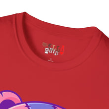 Load image into Gallery viewer, Patchy Pink Heart Teddy Bear Unisex Softstyle T-Shirt