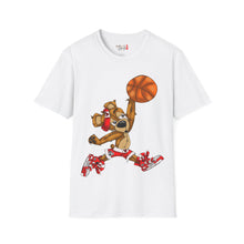 Load image into Gallery viewer, Dunking Hooper Teddy Bear Unisex Softstyle T-Shirt