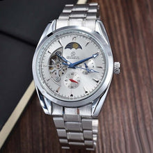Load image into Gallery viewer, Relogio Masculino Men Tourbillon Watches Stainless Steel Band Automatic Mechanical Wristwatches Moon Phase Small Seconds Watch