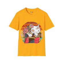 Load image into Gallery viewer, Bandaged Samurai Cat Unisex Softstyle T-Shirt