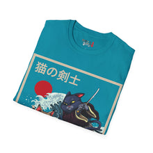 Load image into Gallery viewer, Dueling Samurai Cats Unisex Softstyle T-Shirt