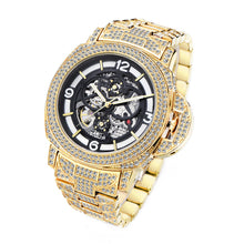Load image into Gallery viewer, Men's Full Diamond Luminous Hollow Out Bottom Mechanical Watch
