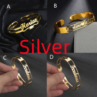Load image into Gallery viewer, Customized Name Bracelet Personalized Custom Bangles Stainless Steel Jewelry