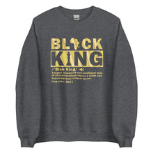 Load image into Gallery viewer, Black King Gold Letters Unisex Sweatshirt