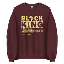 Load image into Gallery viewer, Black King Gold Letters Unisex Sweatshirt