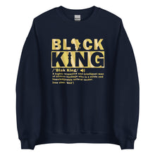 Load image into Gallery viewer, Black King Gold Letters Unisex Sweatshirt