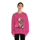 Pink & Green Patched Teddy Bear Sweatshirt