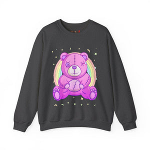 Purple Stitches Teddy Bear Sweatshirt