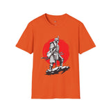 Red Moon Rising Japanese Samurai T Shirt, Asian Graphic Tee, Bushido Warrior Shirt