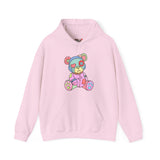 Pink Heart Eye Teddy Bear Hoodie