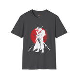 Red Moon Japanese Samurai T Shirt, Asian Graphic Tee, Bushido Warrior Shirt