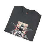 Dual Sword Fem Warrior Japanese Samurai T Shirt, Asian Graphic Tee, Bushido Warrior Shirt