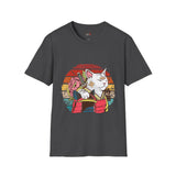 Banadaged Kitty Japanese Samurai T Shirt, Asian Graphic Tee, Bushido Warrior Shirt
