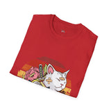 Banadaged Kitty Japanese Samurai T Shirt, Asian Graphic Tee, Bushido Warrior Shirt