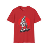 Red Moon Rising Japanese Samurai T Shirt, Asian Graphic Tee, Bushido Warrior Shirt