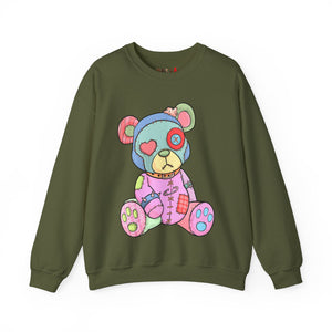 Pink Heart Eye Teddy Bear Sweatshirt