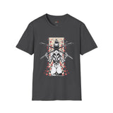 Dual Sword Fem Warrior Japanese Samurai T Shirt, Asian Graphic Tee, Bushido Warrior Shirt