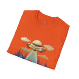 Believe Cat Abduction Vintage Alien T Shirt, Retro UFO Graphic Tee, Space Streetwear Shirt